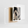 Plakat w ramie 30x40 - Nocne Pochłonięcia - abstrakcyjne linie, mroczny plakat - rama biała