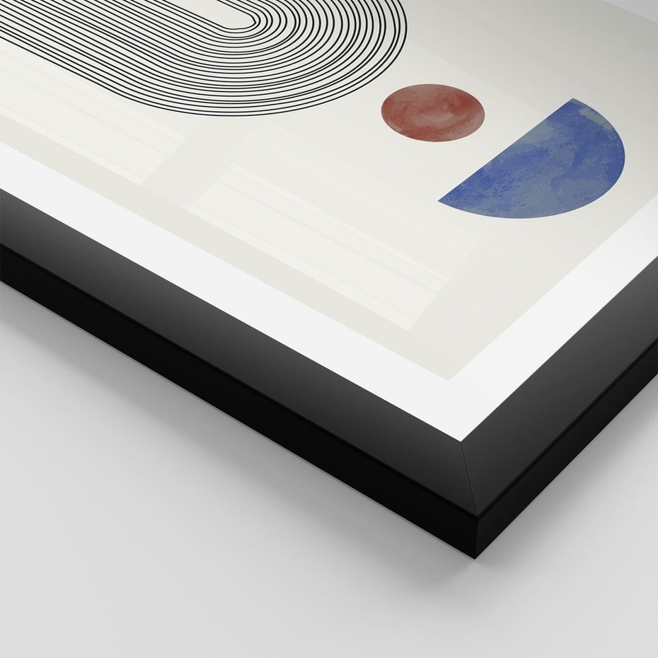 Plakat w ramie 50x70 - Rozplątane Wibracje - nowoczesny plakat, styl midcentury - rama czarna