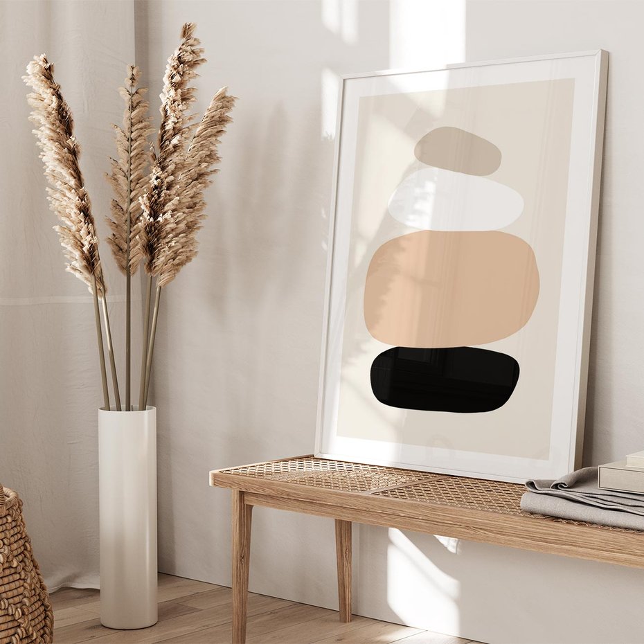 Plakat bez ramy 30x40 - Zgeometryzowane Kształty - modernistyczny plakat, obłe kształty
