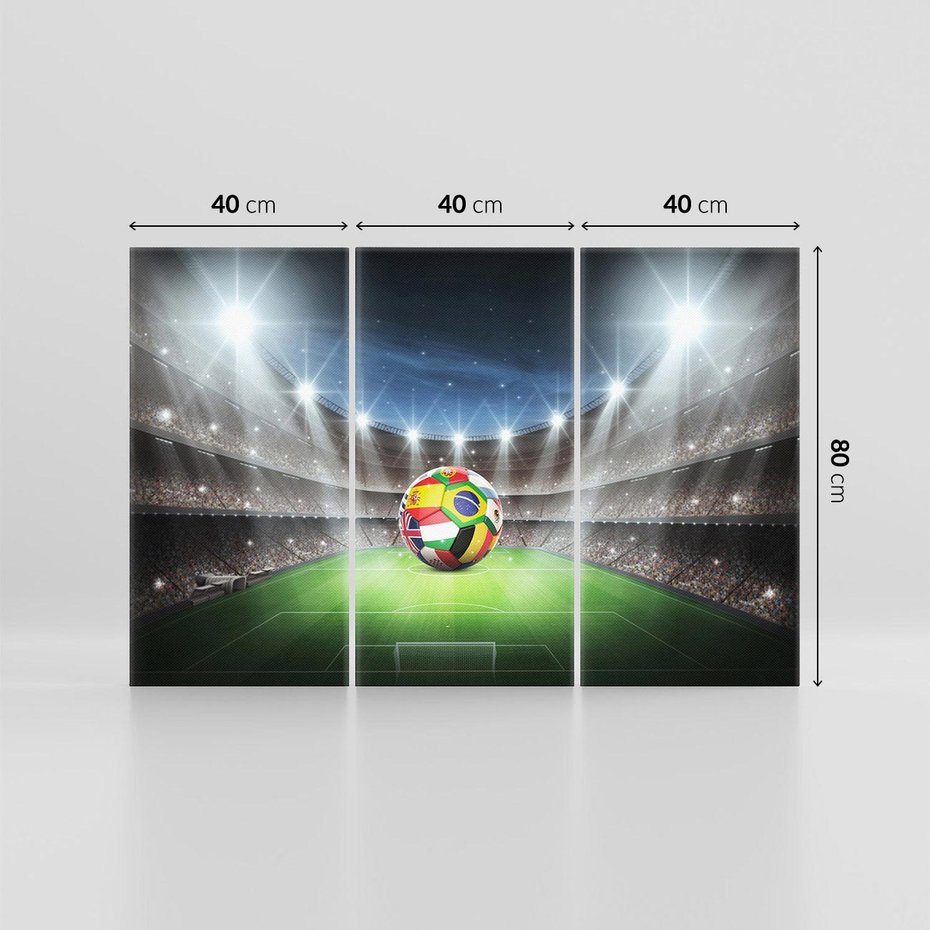 Obraz na płótnie 120x80 - Piłka nożna na stadionie: Pasja sportu - stadion, piłka