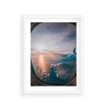 Plakat w ramie 30x40 - Widok z Góry - fotografia, zdjecie z okna samolotu - rama biała