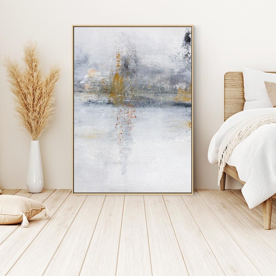 Obraz w ramie 80x120 - Kontrastujące Chaosy - abstrakcja, kontrast - rama drewno