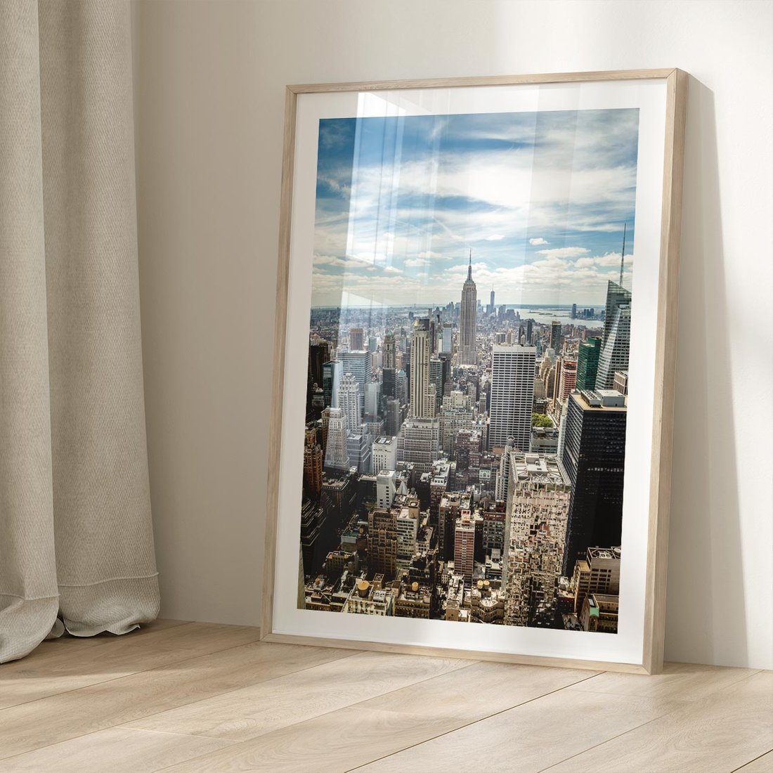 Plakat w ramie 30x40 - Duch Nowego Jorku - Manhattan, Nowy Jork - rama drewno