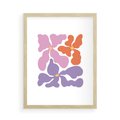 Plakat w ramie 50x70 - Bezgraniczne Wibracje - abstrakcyjne kolorowe kwiaty, minimlizm - rama drewno