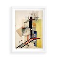 Plakat w ramie 50x70 - Kolorowe Wnętrza Inspiracji - abstrakcyjny obraz, jak kandinsky - rama biała