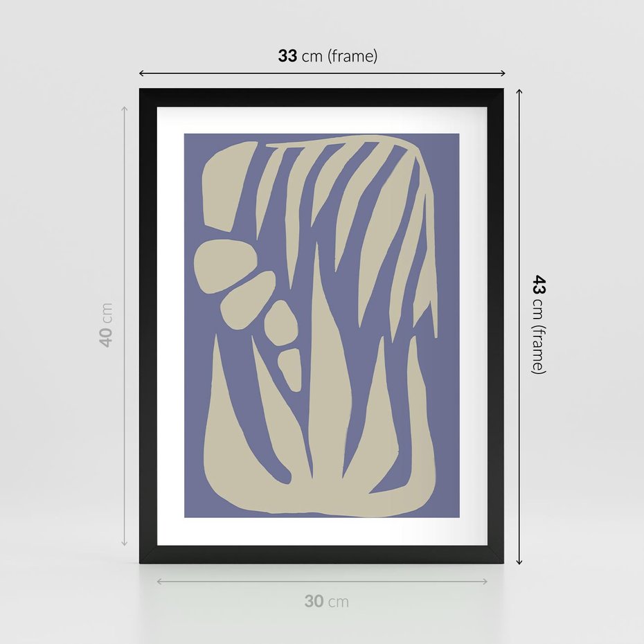 Plakat w ramie 30x40 - Kształty Niewidzialnych Granic - abstrakcyjna sztuka, skandynawski styl - rama czarna