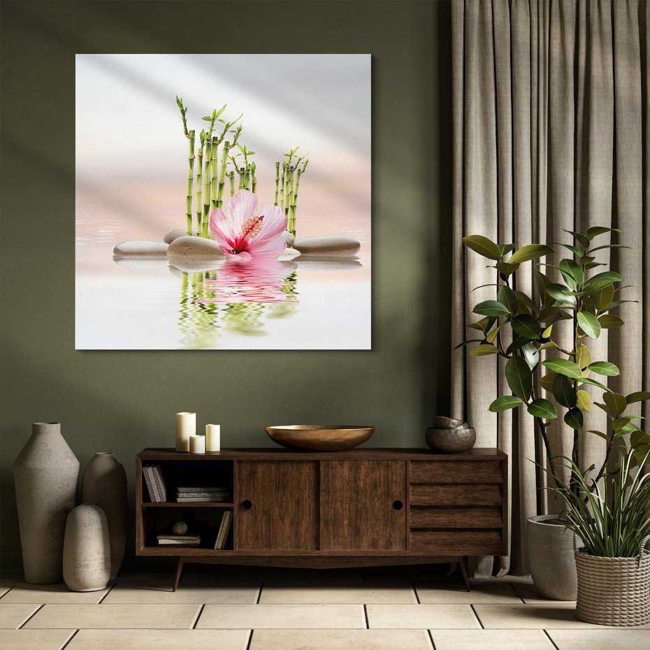 Obraz na płótnie 40x40 - Harmonia i relaks - spa, bambus