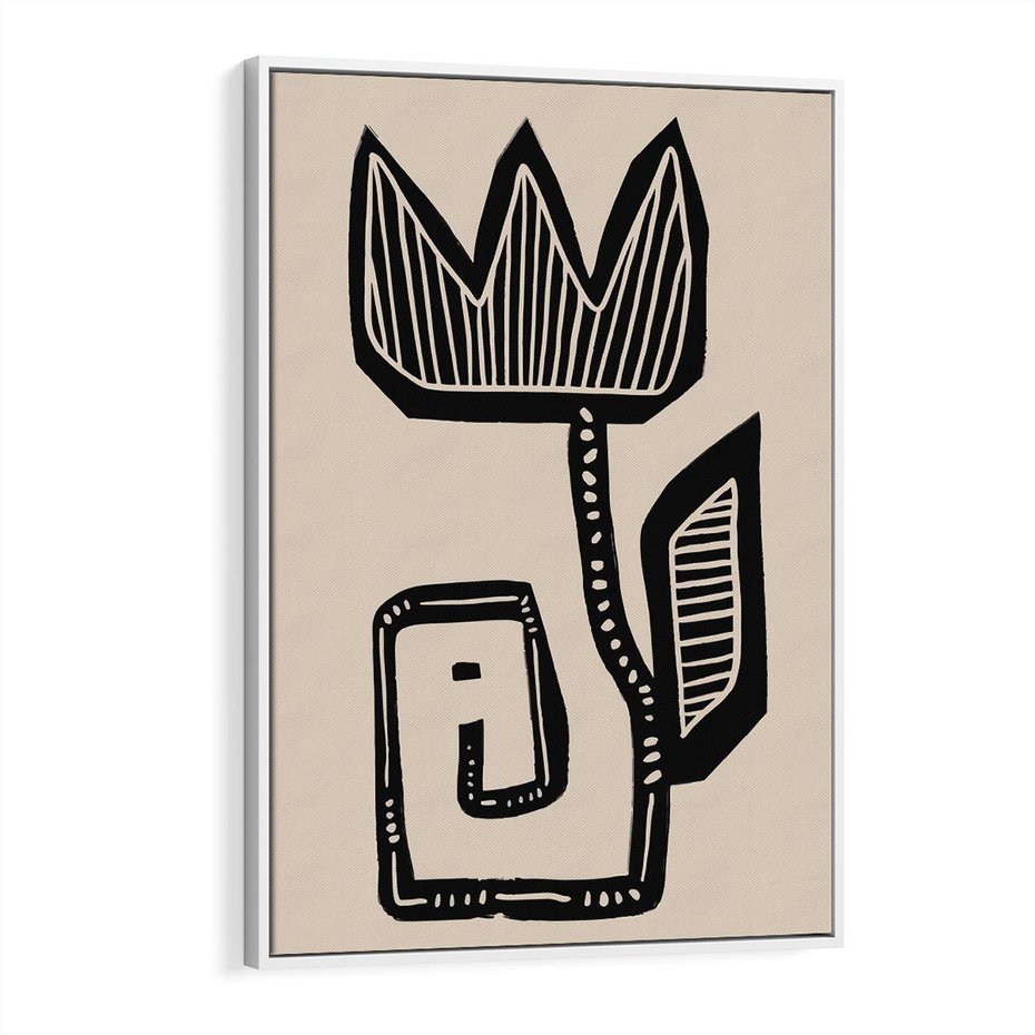 Obraz w ramie 50x70 - Migotliwa Symfonia Kwiatu - kwiat, nowoczesna grafika - rama biała