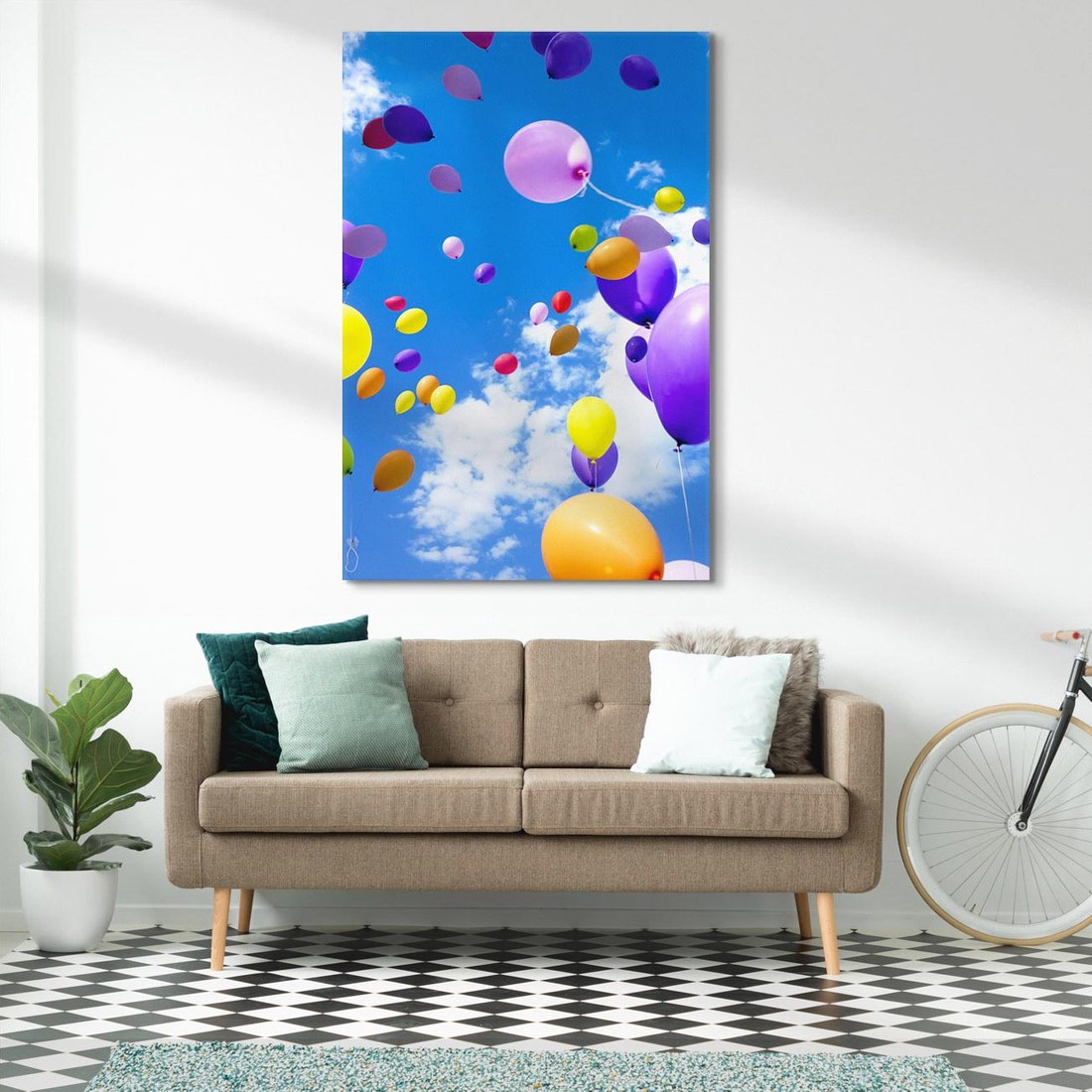 Obraz na płótnie 50x70 - Niebo pełne balonów - niebo, balony