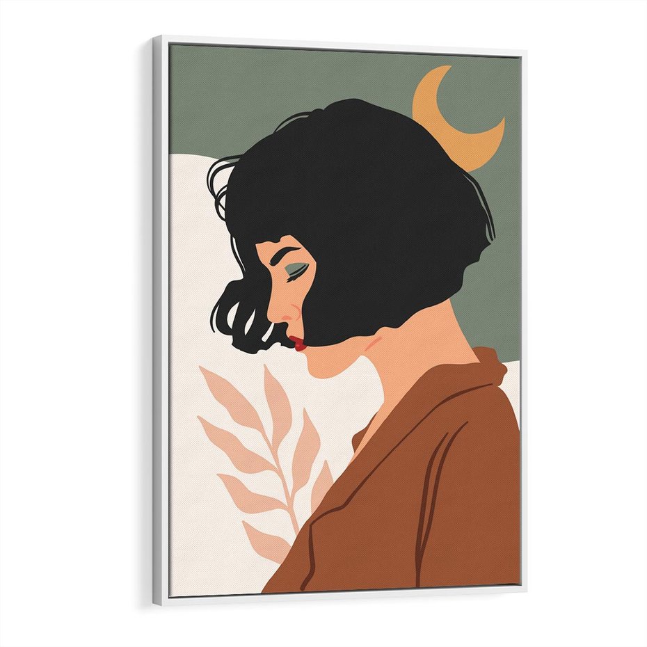 Obraz w ramie 70x100 - Kobieca Pasja - nowoczesny plakat, styl retro - rama biała