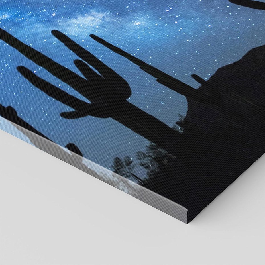 Obraz na płótnie 70x100 - Kaktusy - Niebo z gwiazdami - kaktusy, niebo