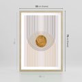 Plakat w ramie 50x70 - Złota Geometria - styl modern, złoto - rama drewno