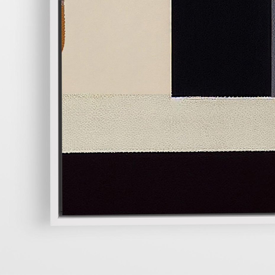 Obraz w ramie 80x80 - Nowoczesne Brązy - geometryszne pasy, nowoczesny styl - rama biała