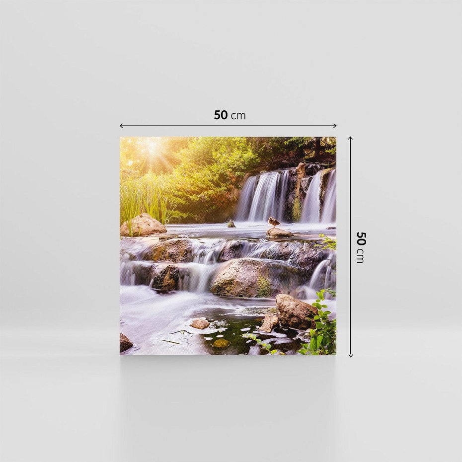 Obraz na płótnie 50x50 - Moc Natury - wodospad, rzeka