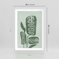 Plakat w ramie 50x70 - Nurtująca Zieleń - abstrakcyjny zielony motyw, skandynawski design - rama biała