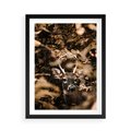 Plakat w ramie 50x70 - Jesienny Jeleń w Lesie - jeleń, w lesie - rama czarna