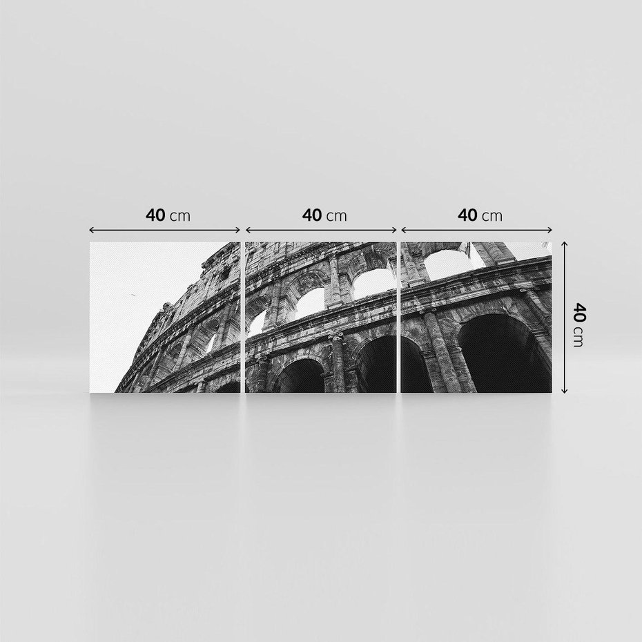 Obraz na płótnie 120x40 - Koloseum w Czarnej Bieli - antyczna architektura, koloseum