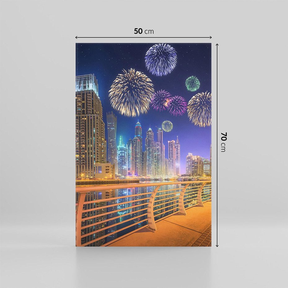 Obraz na płótnie 50x70 - Fajerwerki Nowego Roku - nowy rok, fajerwerki