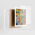 Plakat w ramie 40x50 - Rozkwitające Wzory Abstrakcji - abstrakcyjny obraz, mnogość kolorów - rama biała
