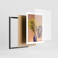 Plakat w ramie 30x40 - Delikatne Piękno - palma, pastele - rama czarna