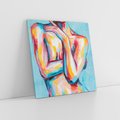 Obraz na płótnie 60x60 - Nagie Natchnienie - obraz olejny, naga kobieta