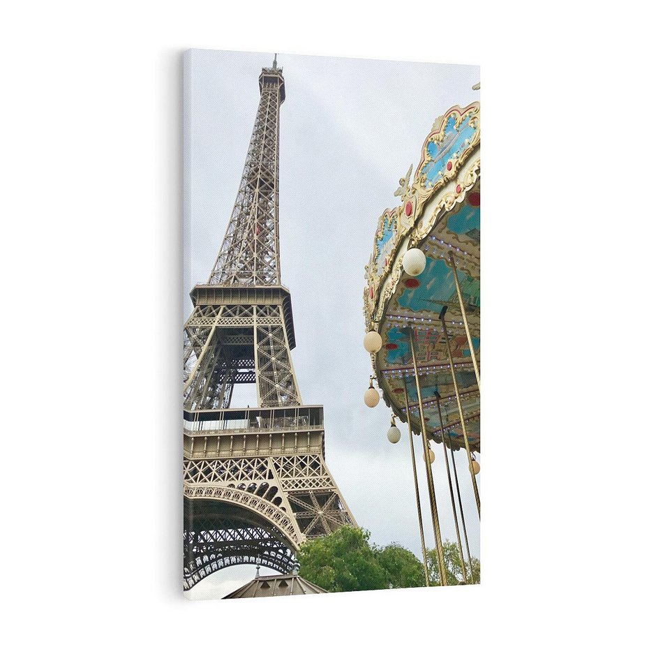 Obraz na płótnie 50x70 - Delikatność kolorów - wieża, Eiffla