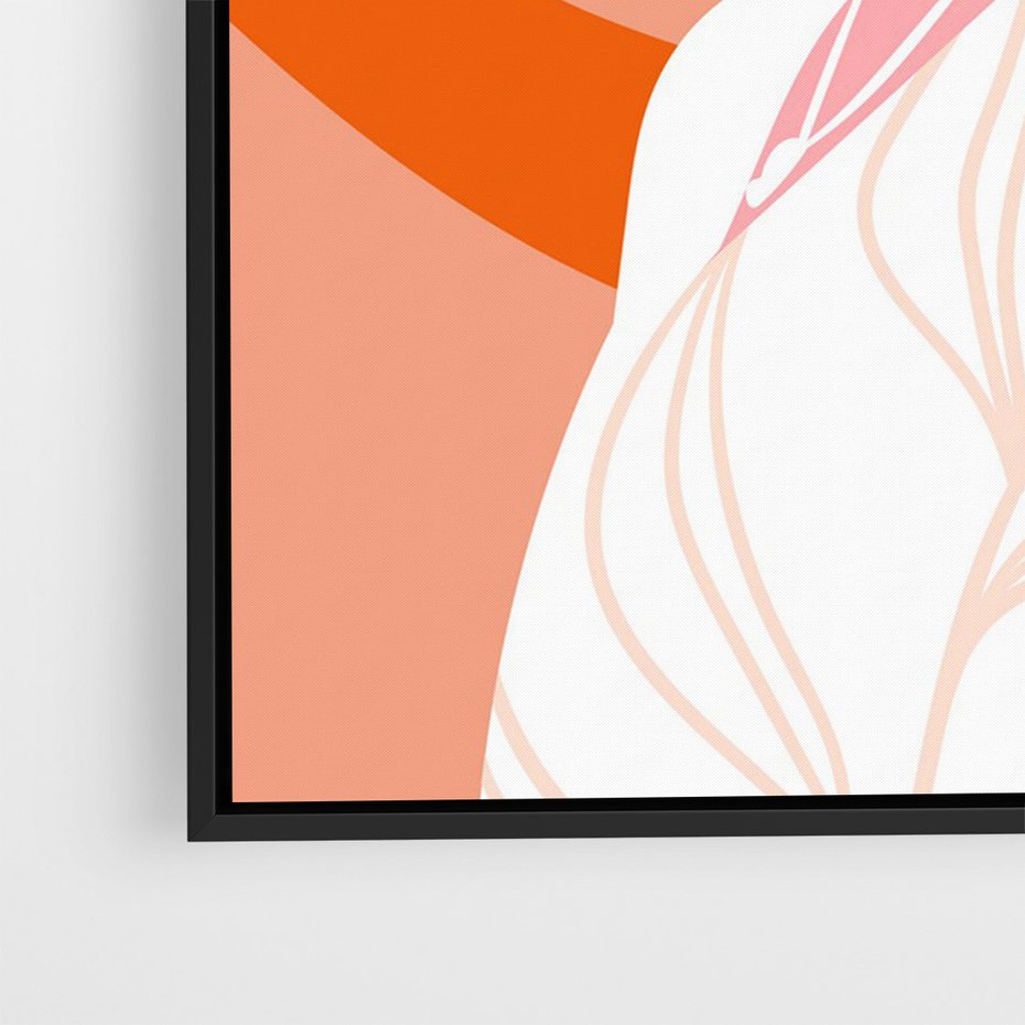 Obraz w ramie 70x100 - Kobieca Harmonia - nowoczesny plakat, styl retro - rama czarna