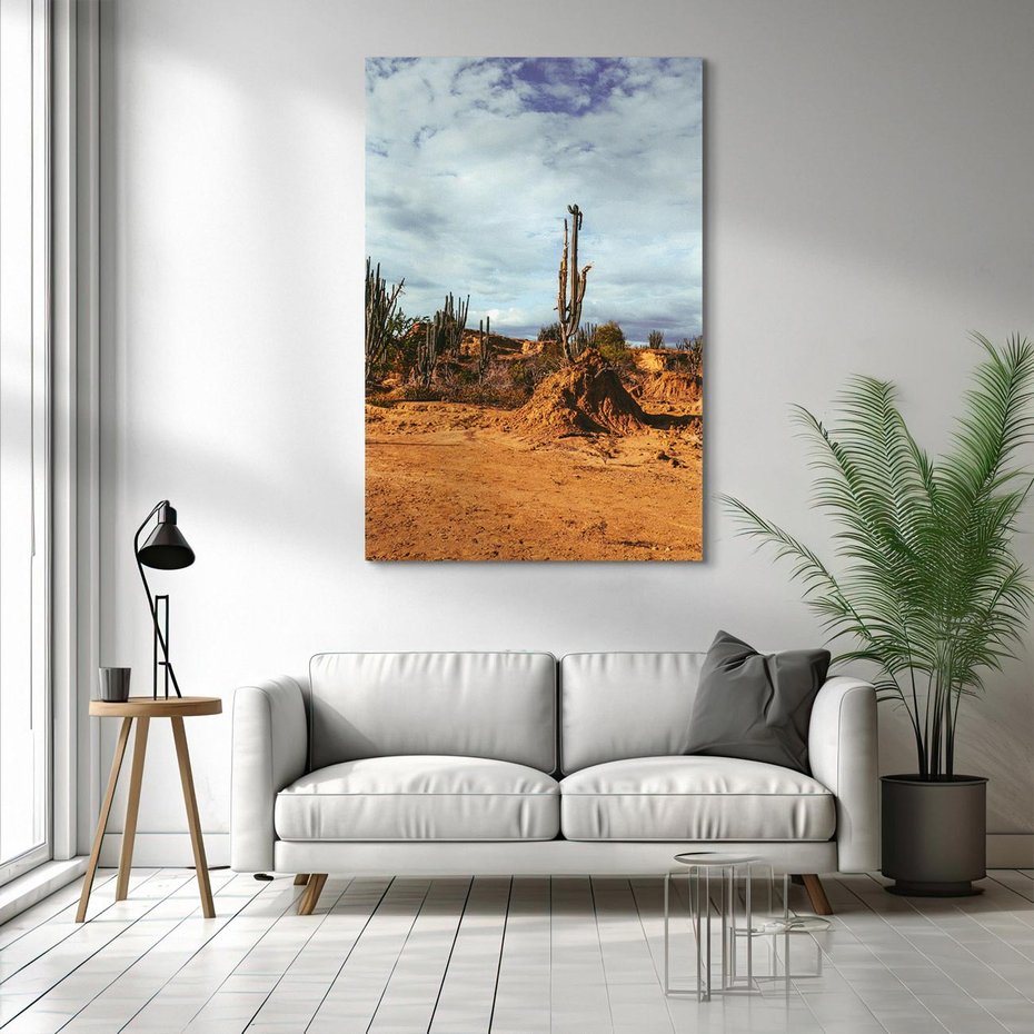 Obraz na płótnie 80x120 - Skarby Pustynnego Kanionu - pustynia, kaktusy