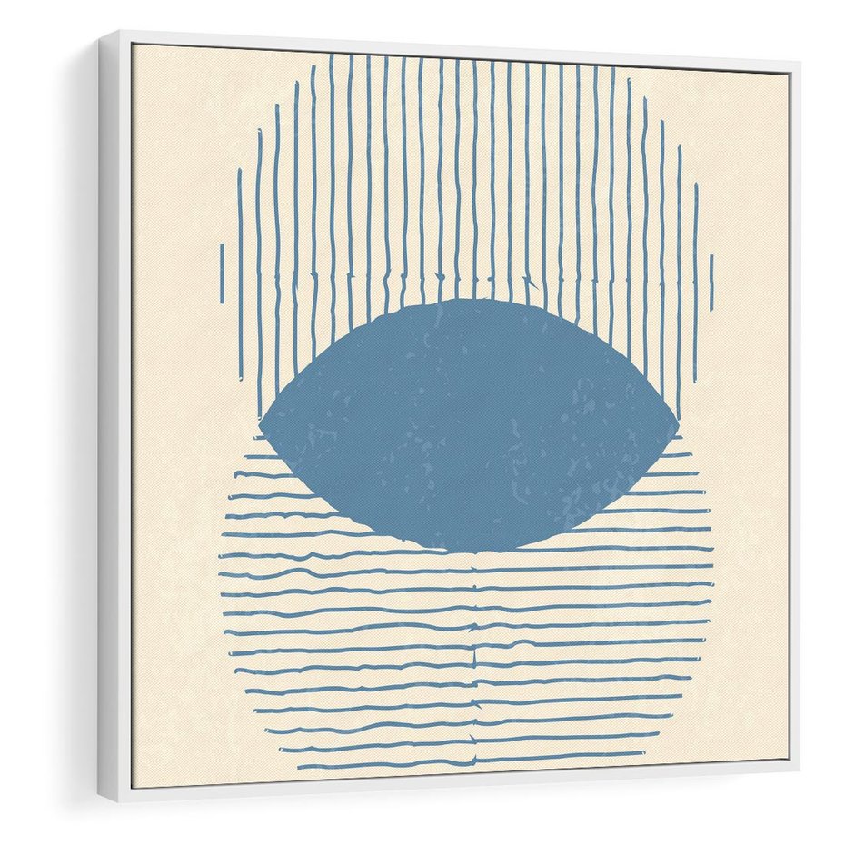 Obraz w ramie 50x50 - Wnętrza Refleksji - geometryczne kształty, koła - rama biała