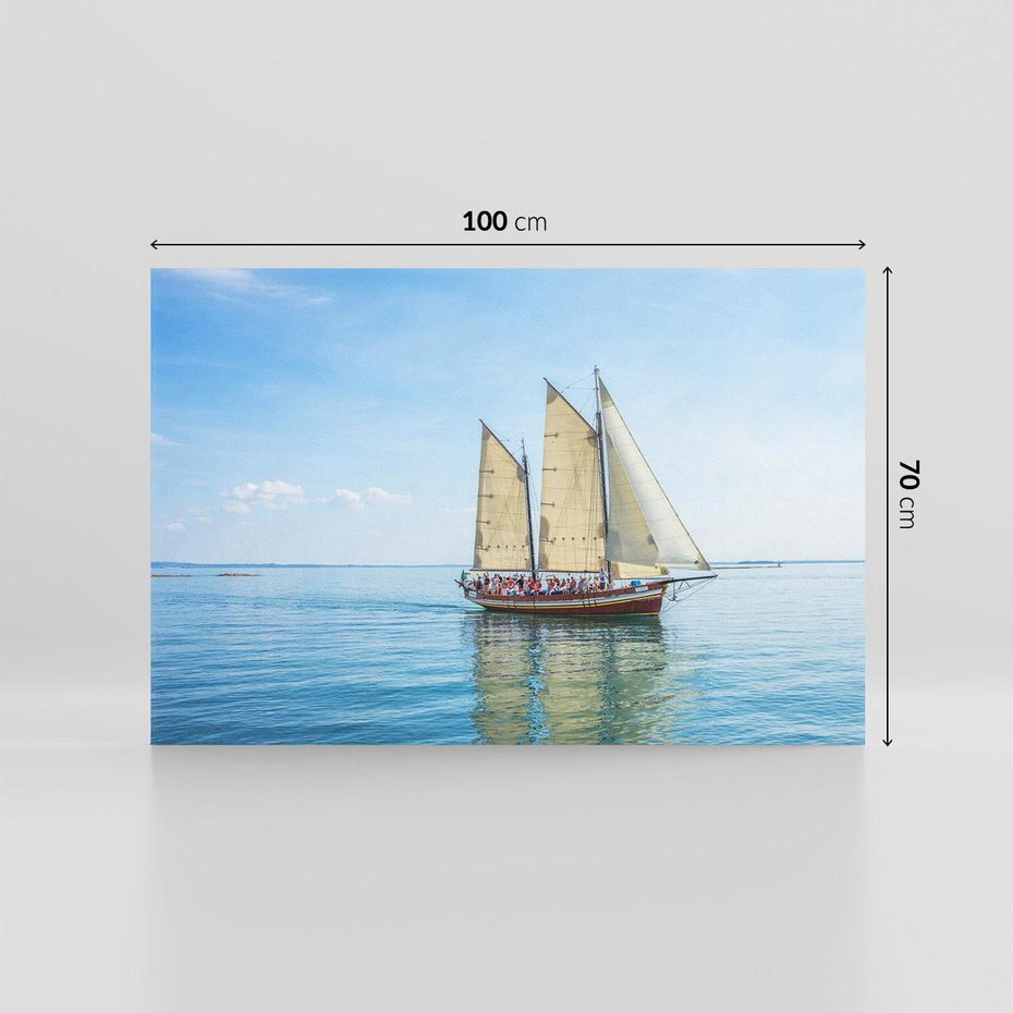 Obraz na płótnie 100x70 - Żaglowiec na morzu - statek, żagowiec