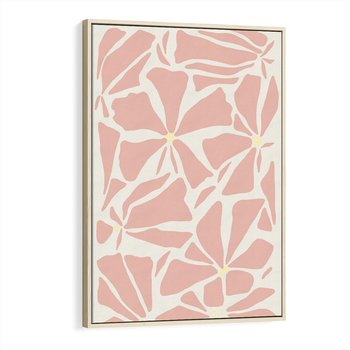 Obraz w ramie 50x70 - Akwarelowe Promienie - abstrakcyjne boho kwiaty, kompozycja - rama drewno