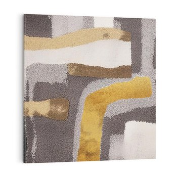 Obraz na płótnie 40x40 - Złote Krzywe - abstrakcja, krzywe linie