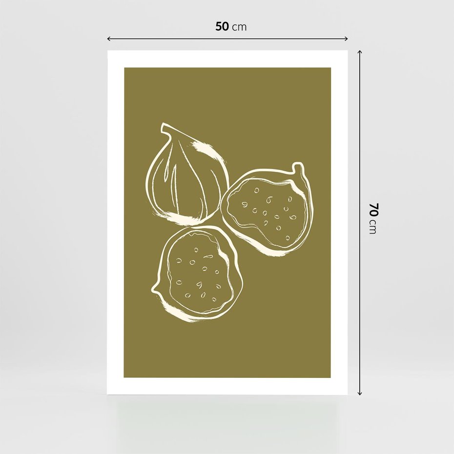 Plakat bez ramy 50x70 - Podróżne Barwy - figi, minimalistyczny styl