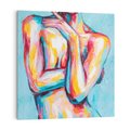 Obraz na płótnie 60x60 - Nagie Natchnienie - obraz olejny, naga kobieta
