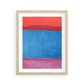 Plakat w ramie 40x50 - Migocące Formy - kolorowe akwarelowe pasy, odcienie czerwień - rama drewno