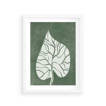 Plakat w ramie 40x50 - Migotliwe Wnętrze Zieleni - zielony plakat, roślinne motywy - rama biała