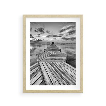 Plakat w ramie 40x50 - Pomost nad Morzem - pomost, morze - rama drewno
