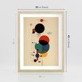 Plakat w ramie 30x40 - Migocące Impresje Odniesień - abstrakcyjna geometryczna kompozycja, koła linie - rama drewno