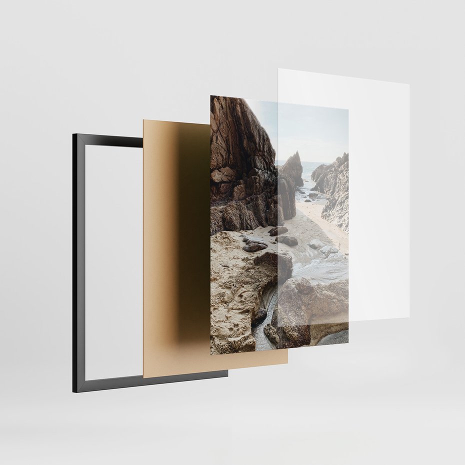 Zestaw obrazy w ramie 30x40 galeria - Morze, plaża, klify - rama czarna