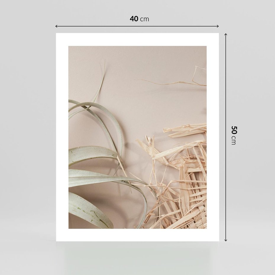 Plakat bez ramy 40x50 - Boho urok suchych liści - suche, liście