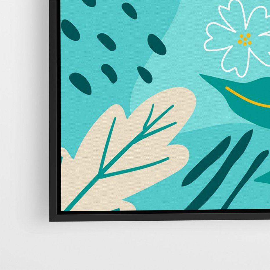 Obraz w ramie 50x70 - Rozkwitające Widoki - pastelowa kompozycja, kwiaty - rama czarna