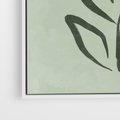 Obraz w ramie 70x100 - Zieleń Wyjątkowego Ukojenia - zielona abstrakcja, zgaszona zieleń - rama biała