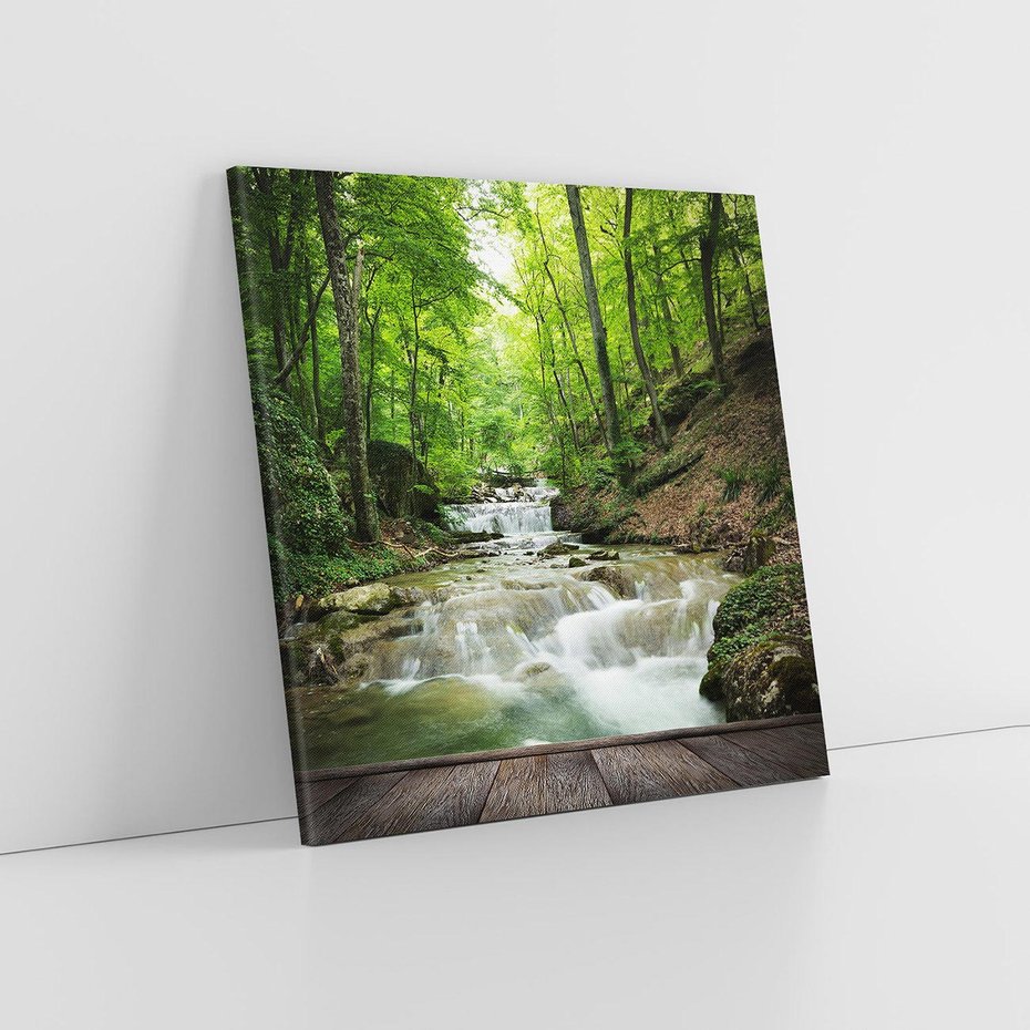 Obraz na płótnie 60x60 - Plączący się strumień - rzeka, strumień