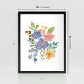 Plakat w ramie 30x40 - Kwiatowe Opowieści - akwarelowe polne kwiaty, minimalistyczna sztuka - rama czarna