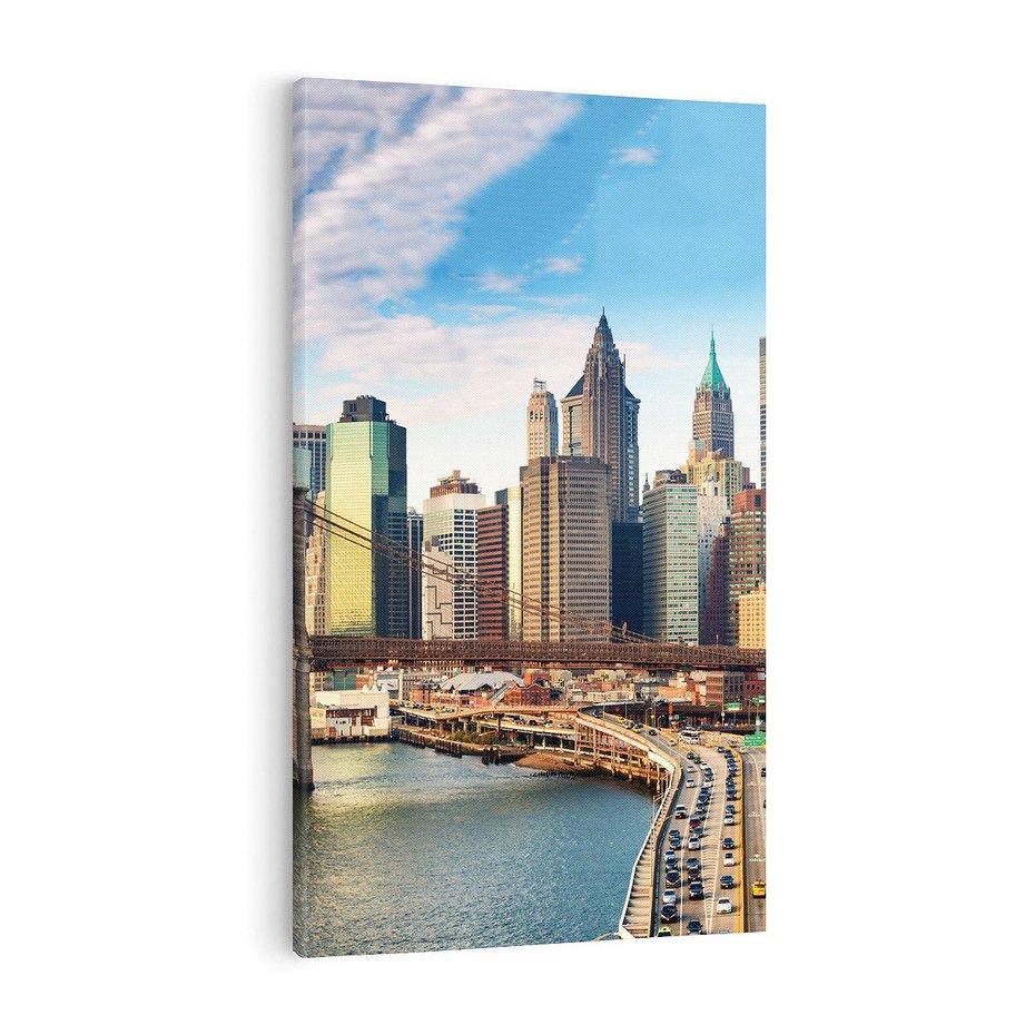 Obraz na płótnie 50x70 - Manhattan o zmroku - Nowy Jork, Manhattan