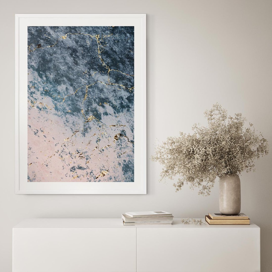 Plakat bez ramy 21x30 - Elegancja i Wyrafinowanie - marmur, złoto