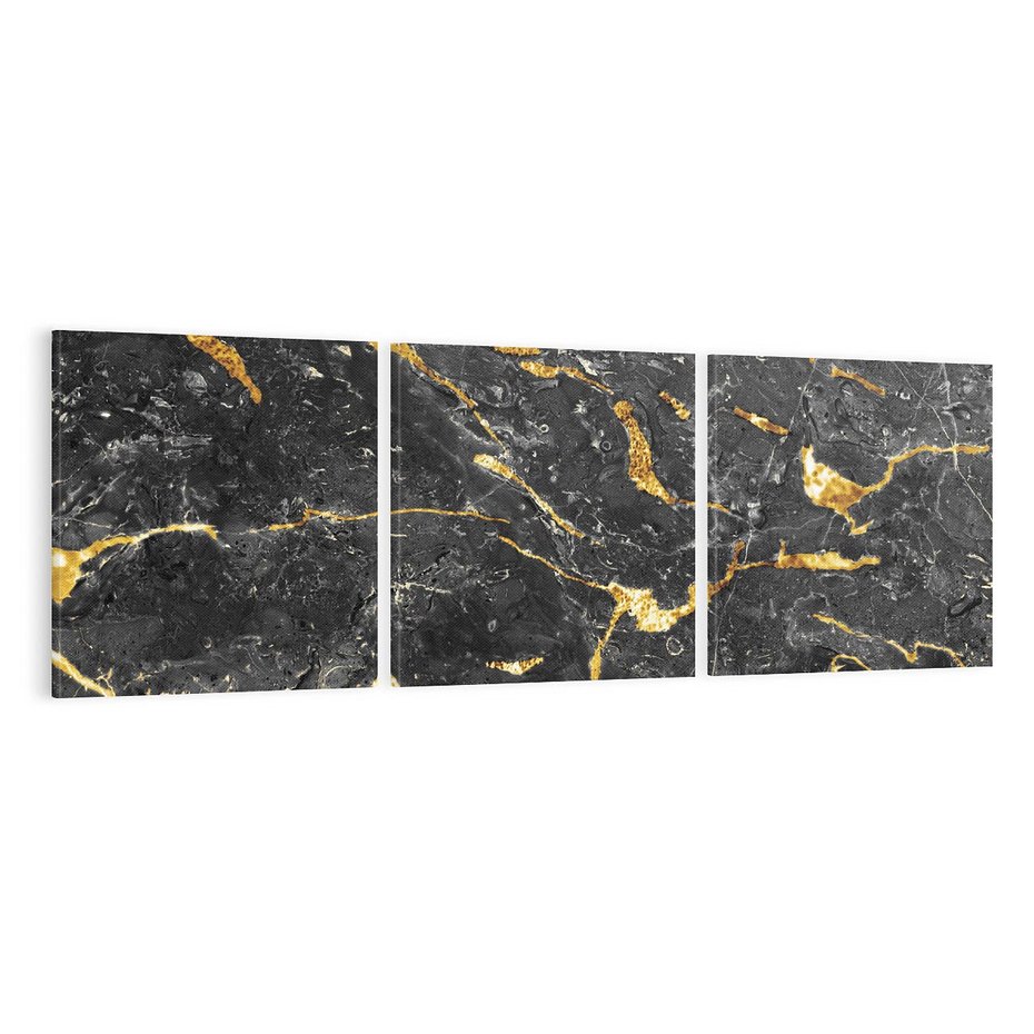 Obraz na płótnie 120x40 - Egzotyczny Blask - marmur, złoto