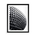 Plakat w ramie 50x70 - Nowoczesność w Czerni i Bieli: Architektoniczna Piękność - nowoczesna architektura, black and white - rama czarna