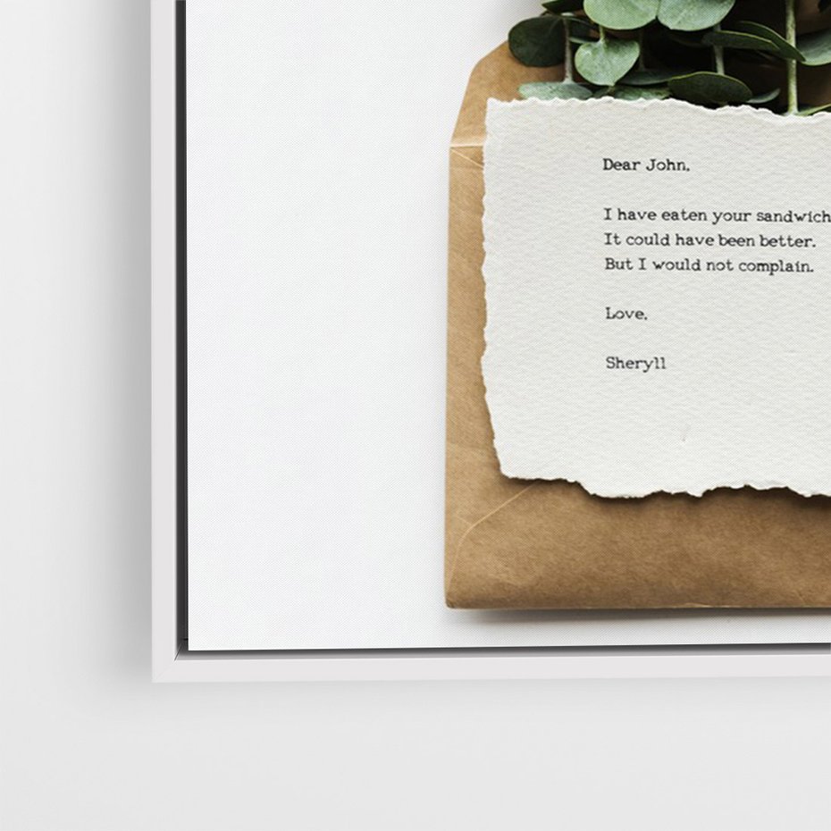 Obraz w ramie 50x70 - Eukaliptusowa harmonia - eukaliptus, liście - rama biała