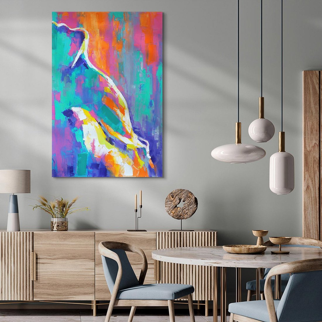 Obraz na płótnie 50x70 - Olejne Wibrujące Emocje - abstrakcyjny obraz, różne kolorowe maźnięcia pędzla